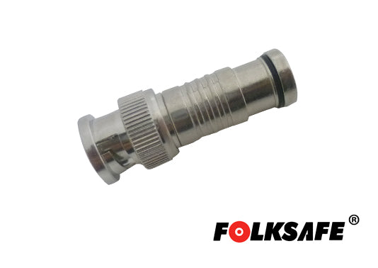 CONECTOR FOLKSAFE RG59 COMPRESION BNC MACHO, DISEÑADO PARA RAPIDA CONEXION, REQUIERE PINZA PARA COMPRESION CBAH1ALT01, U