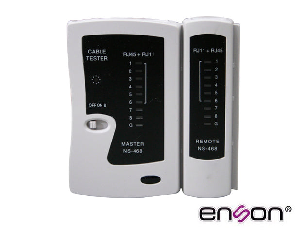 TESTER PARA CABLE DE RED ENSON ENS-TELN1 IDEAL PARA IDENTIFICAR ERRORES DE TERMINADO Y CONTINUIDAD DE CABLES DE RED Y TE