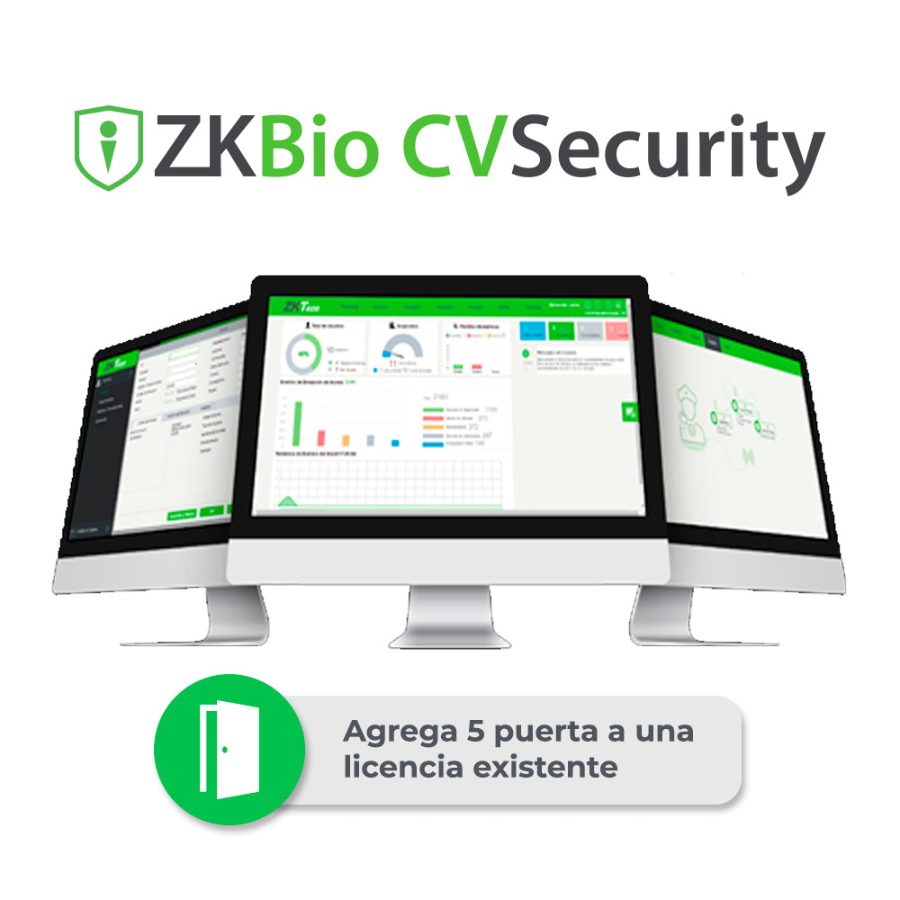 LICENCIA BIO CVSECURITY MODULO DE ACCESO ZKCV-AC-ADDON-P5 PERMITE AGREGAR 5 PUERTAS A LICENCIA EXISTENTE PERMANENTE COMP