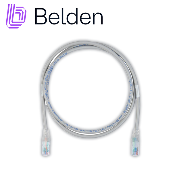 PATCH CORD DIAMETRO REDUCIDO UTP CAT6+ BELDEN C6D1108010 / INTERIOR / GRIS / 4 PARES / 28 AWG / FORRO PVC / CMR / 10 PIE
