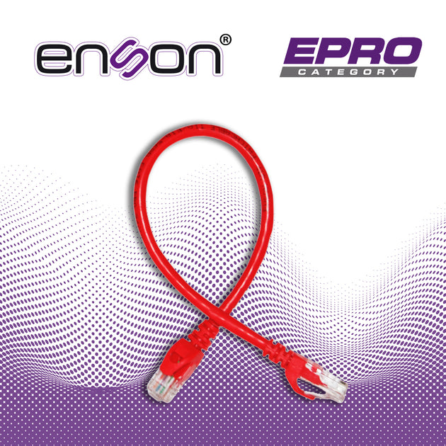 PATCHCORD UTP ENSON P6003R CAT6 30CM ROJO SERIE EPRO 100-II 100 POR CIENTO COBRE PARA MEJOR IDENTIFICACION DE SOLUCIONES