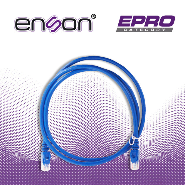 PATCHCORD UTP ENSON P6012L CAT6 120CM AZUL SERIE EPRO 100-II 100 POR CIENTO COBRE PARA MEJOR IDENTIFICACION DE SOLUCIONE