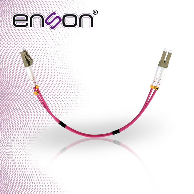 JUMPER DE FIBRA OPTICA ENSON ENS-JUMP030MM4 FORRO DE PVC TIPO DE FIBRA MULTIMODO OM4 50/125 MICRAS CONECTORES LC DUPLEX 