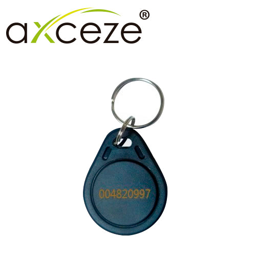 LLAVERO DE PROXIMIDAD AX-TAG100 MARCA AXCEZE FRECUENCIA DE 125KHZ ENCAPSULADO NEGRO CON CODIGO ESCRITO AL FRENTE LECTURA