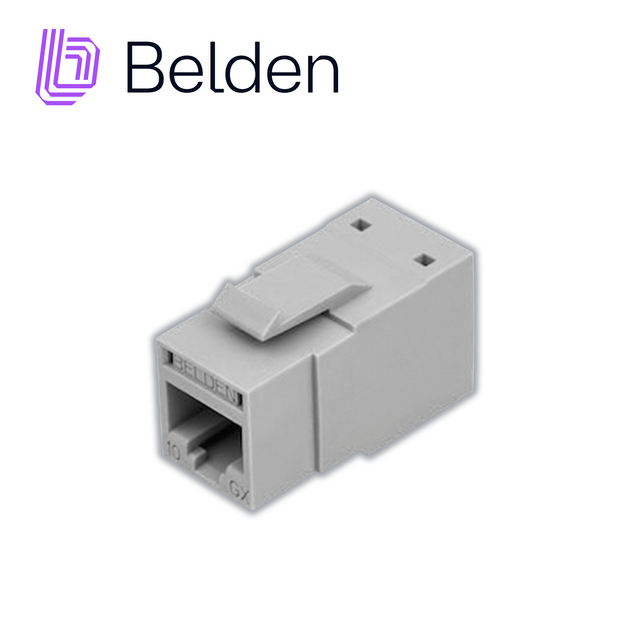 CONECTOR MODULAR JACK CAT6A RJ45 BELDEN RVAMJKUGY-S1 / REVCONNECT / INTERIOR / GRIS / PIEZA