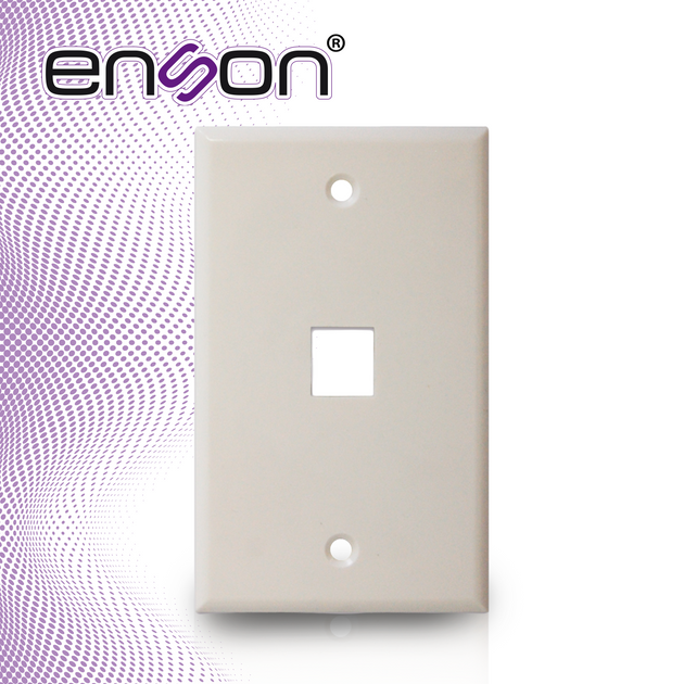PLACA DE PARED (FACEPLATE) UNIVERSAL ENS-FP61 ENSON 1 PUERTO ESTILO KEYCONNECT CAT6A CAT6 CAT5E CONECTORES DE FIBRA OPTI