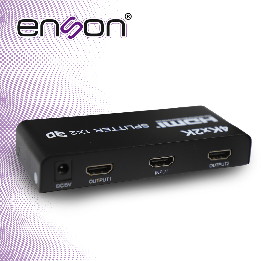 DISTRIBUIDOR HDMI ENSON ENS-HDMI12 CON UNA ENTRADA Y DOS SALIDAS HDMI PARA DISTRIBUIR EL VIDEO DE UN DISPOSITIVO (LAPTOP