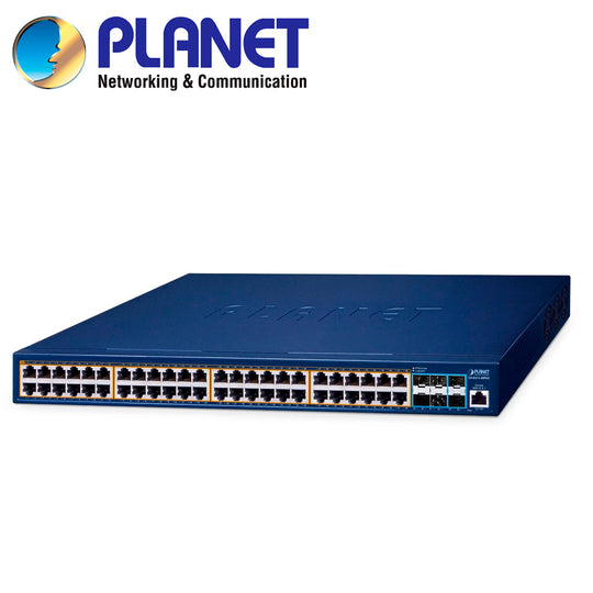 SWITCH POE ADMINISTRABLE L3 PLANET GS-6311-48P6X / 48 PUERTOS RJ45 POE AF/AT 10M/100M/1,000M/2.5GBPS / 6 PUERTOS SFP+ 1/