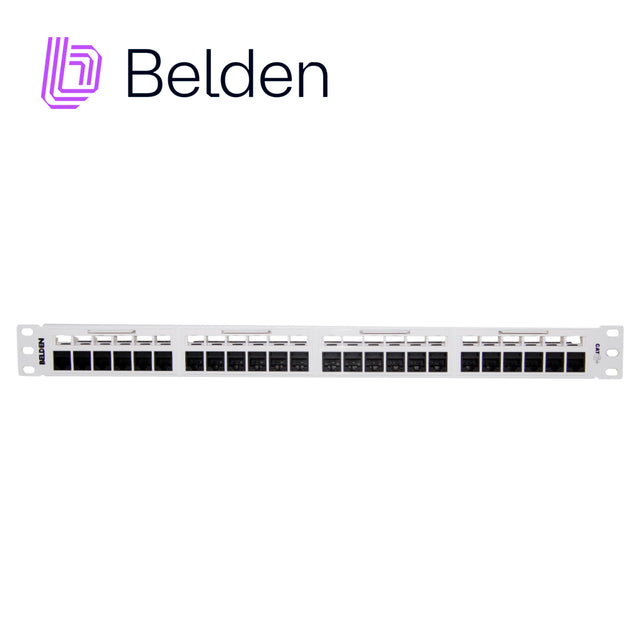 PATCH PANEL, REVCONNECT CAT6 BELDEN RV6PPF1U24WH 24 PUERTOS RJ45 (PRECARGADO) COLOR BLANCO 1 UNIDAD DE RACK HERRAMIENTA 