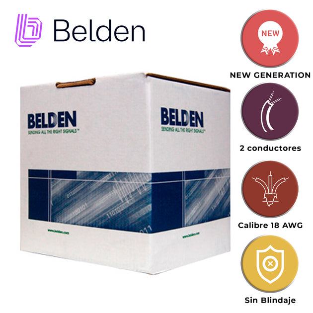 CABLE DE ALARMA CONTRA INCENDIOS BELDEN 5320UL 002U1000 / INTERIOR / ROJO / 2 CONDUCTORES / 18 AWG / SOLIDO / FORRO PVC 