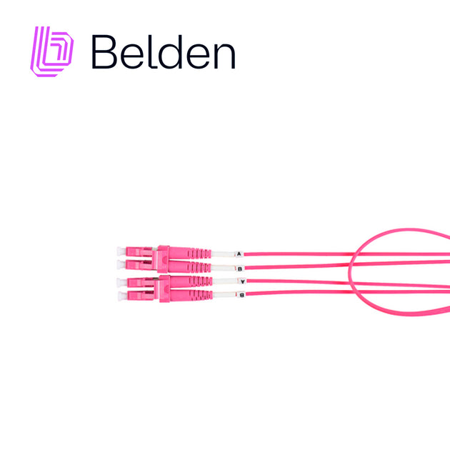 JUMPER DE FIBRA OPTICA BELDEN FP4LDLD006M FORRO PVC COLOR VIOLETA FLAMABILIDAD OFNR RISER TIPO DE FIBRA MULTIMODO OM4 50