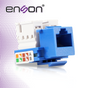 CONECTOR JACK ENSON ENS-JC6BL CAT6 COLOR AZUL A 90 GRADOS PONCHADO CON PINZAS...
