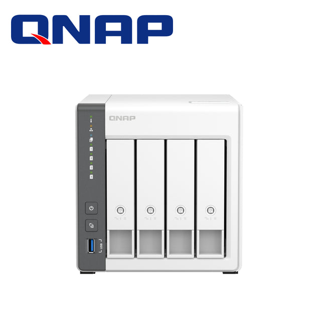 NAS QNAP TS-433-4G-US TIPO TORRE / 4 BAHIAS / 4GB DE RAM / PROCESADOR ARM CORTEX / PUERTO LAN 2.5GBE / 2 PUERTOS USB 2.0