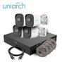 KIT MINI FIXED BULLET UNIARCH IPKIT-108S-4BC / 4CAMARAS-MINI- BULLET-2MP / IP...