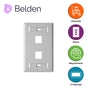 PLACA DE PARED (FACEPLATE) BELDEN AX102655 / INTERIOR / BLANCO / 2 PUERTOS / ...