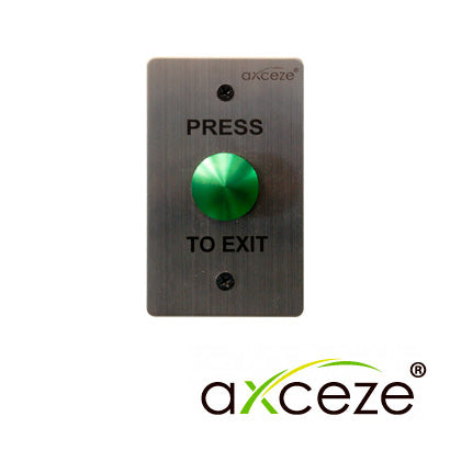 BOTON LIBERADOR AXCEZE AX-B60 BOTON TIPO PUSH CON FORMA DE HONGO EN COLOR VERDE FABRICADO EN ACERO INOXIDABLE MEDIDAS 11