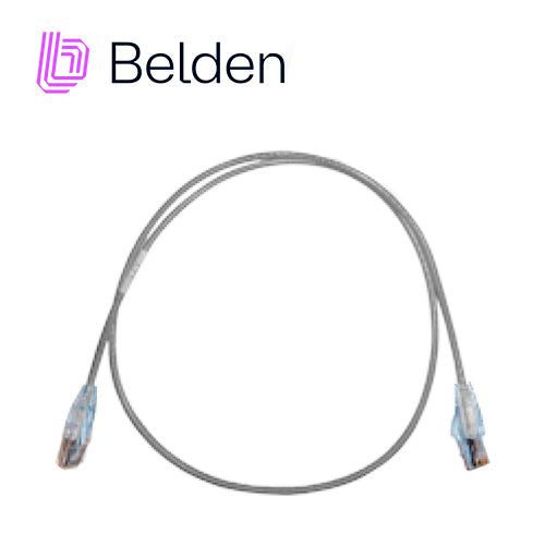PATCH CORD UTP CAT6A BELDEN CAD1108003 FORRO PVC GRIS CMR-RISER 4 PARES CALIBRE CONDUCTOR 28 AWG DIAMETRO REDUCIDO COBRE