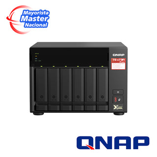 NAS QNAP TS-673A-8G-US / PROCESADOR AMD RYZEN V1500B / MEMORIA RAM 8GB / 6 BAHIAS FRONTALES SATA 3.5 PULGADAS Y 2.5 PULG