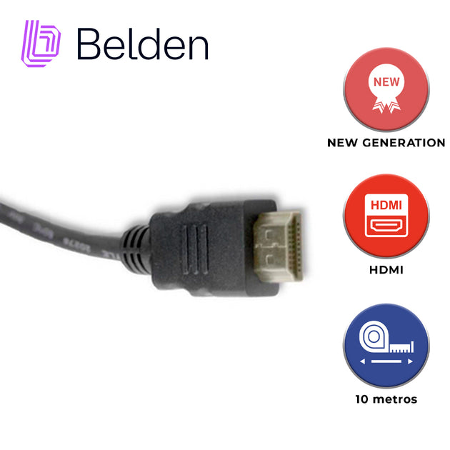 CABLE HDMI BELDEN HDE010MB / HIGH SPEED / 1080P 60HZ / 4K 30HZ / 10 METROS / TIPO A-A / PIEZA