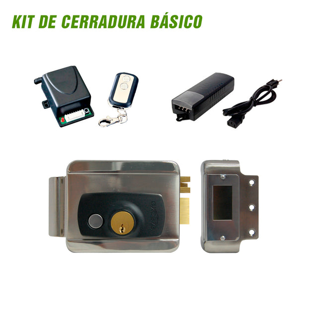 KIT DE CERRADURA AX-SLOCK CONTROL REMOTO AX-REC10 Y FUENTE DE PODER INCLUYE ELEMENTOS PARA APERTURAR UNA PUERTA A DISTAN