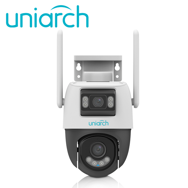 CAMARA IP PTZ DOBLE LENTE WIFI UNIARCH Uho-P2S-M33F34 / 3MP+3MP / LENTE FIJO / DWDR / IR30M / LUZ-CALIDA10M / MICROSD512