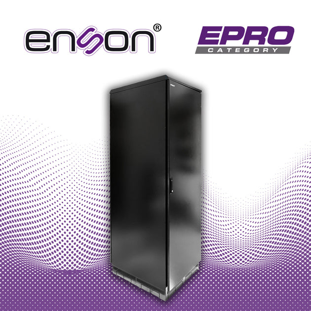 GABINETE EXTERIOR 42UR ENSON ENS-RKGB042U8 600X800 FABRICADO EN ACERO CON TIRA SELLADA EN PUERTA DELANTERA Y TRASERA