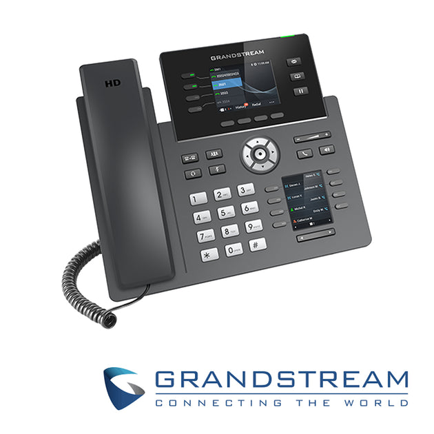TELEFONO IP GRADO CARRIER WIFI 6 GRANDSTREAM GRP2614 / 12 CUENTAS SIP / 4 LINEAS / 8 TECLAS EXTENSION PANTALLA COLOR LCD