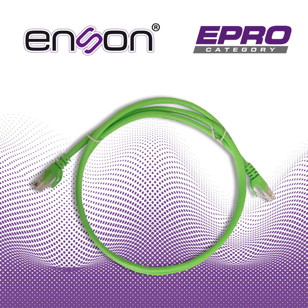 PATCHCORD UTP ENSON P6012E CAT6 120CM VERDE SERIE EPRO 100-II 100 POR CIENTO COBRE PARA MEJOR IDENTIFICACION DE SOLUCION