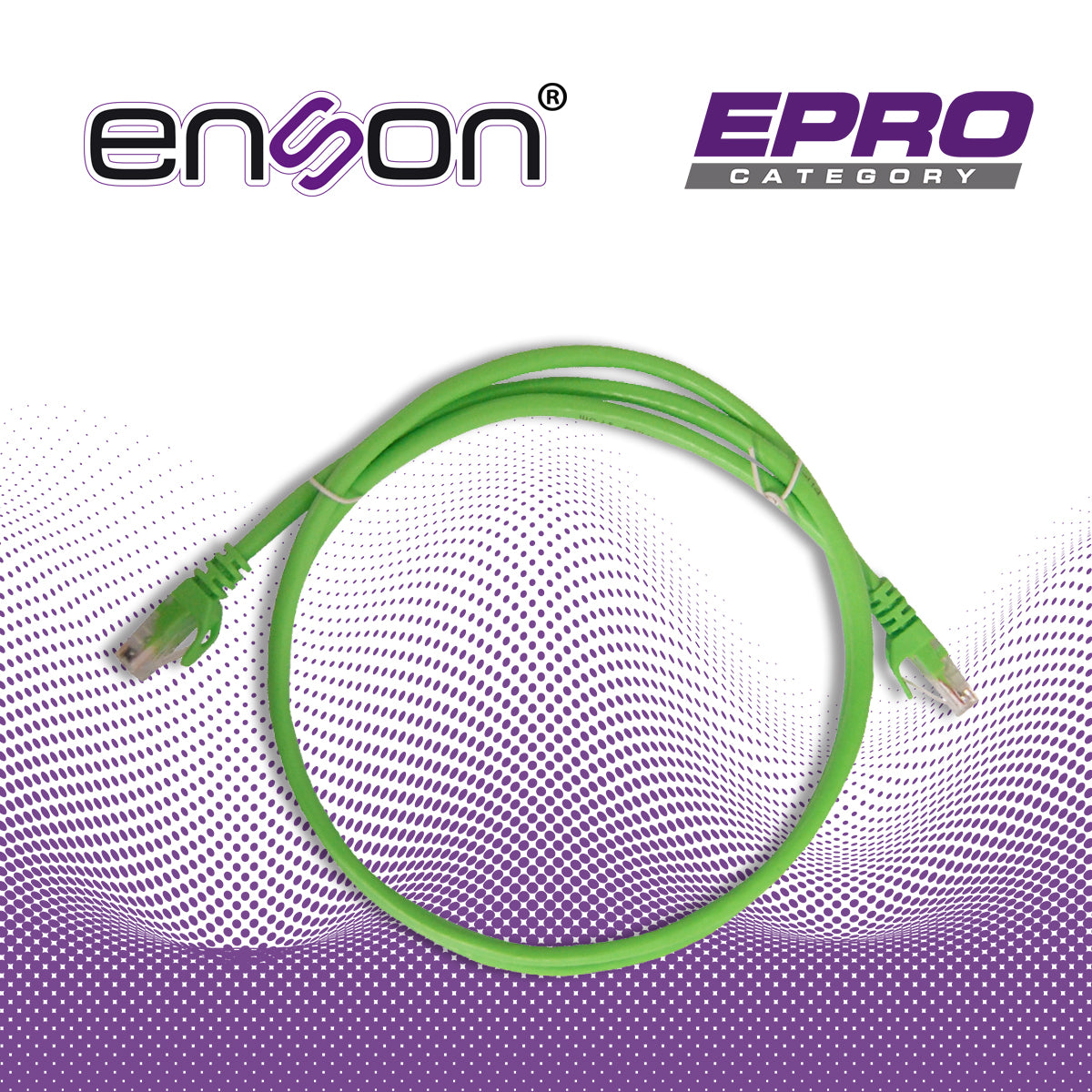 PATCHCORD UTP ENSON P6012E CAT6 120CM VERDE SERIE EPRO 100-II 100 POR CIENTO COBRE PARA MEJOR IDENTIFICACION DE SOLUCION