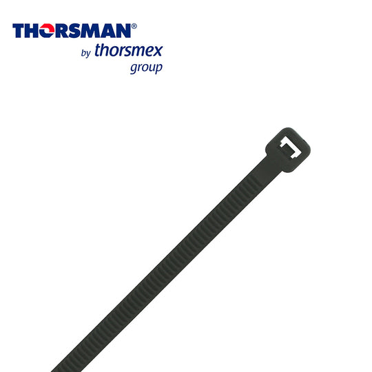 CINCHO NYLON THORSMAN TH 300-4.8-86 NEGRO C/100 4.8MM - 86MM DIAMETRO MAXIMO BOLSA/100PZS CAPACIDAD DE ATADO 86MM, FABRI