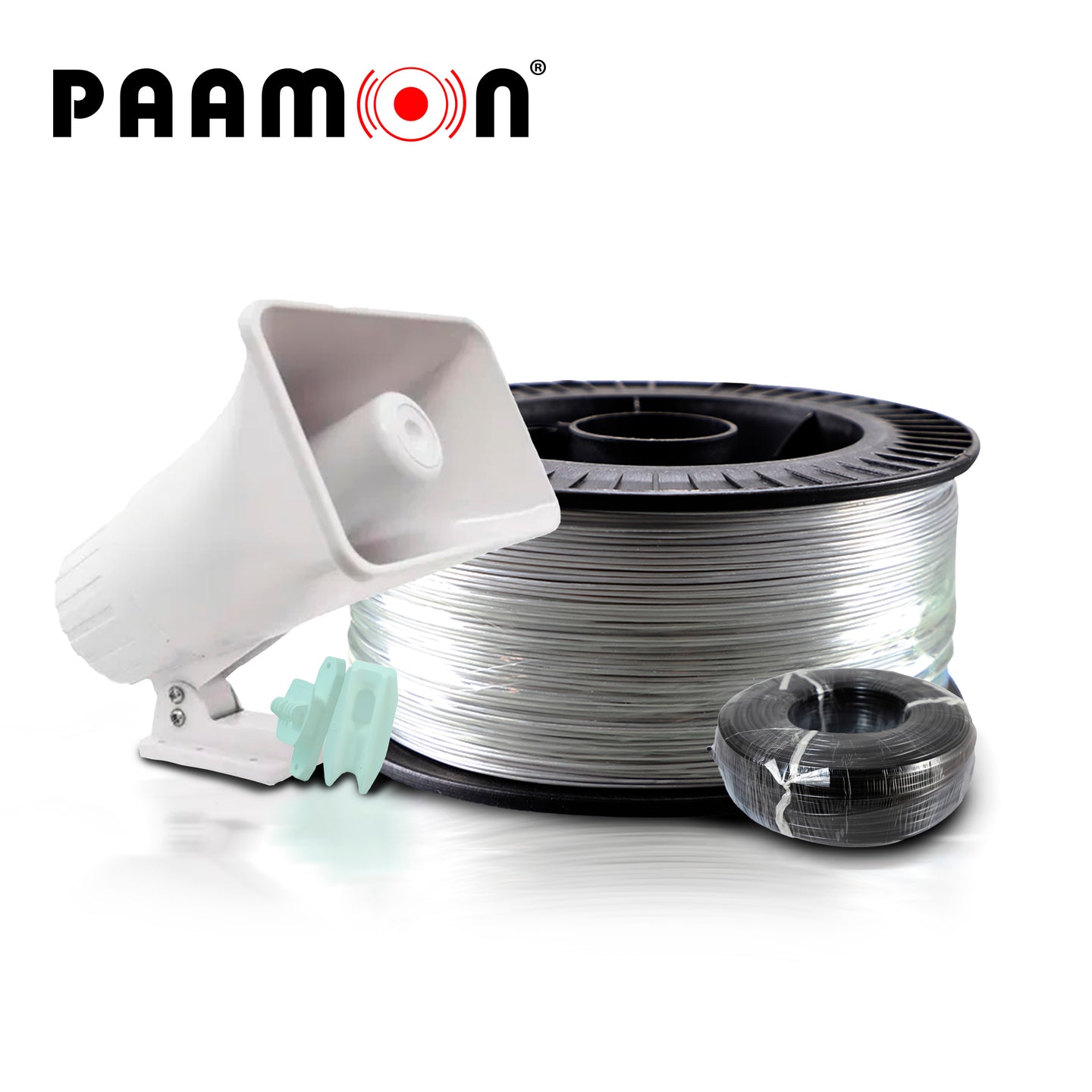 KIT DE ACCESORIOS PARA CERCA ELECTRICA PAAMON/ PAM-CAC600 CABLE ALAMBRE DE ALUMINIO - CABLE DOBLE AISLADO DE ALTO VOLTAJ
