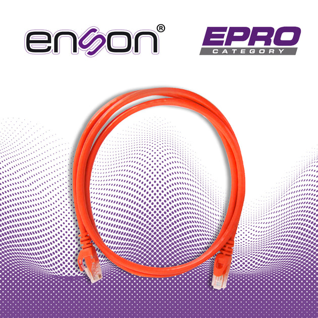 PATCHCORD UTP ENSON P6012O CAT6 120CM NARANJA SERIE EPRO 100-II 100 POR CIENTO COBRE PARA MEJOR IDENTIFICACION DE SOLUCI