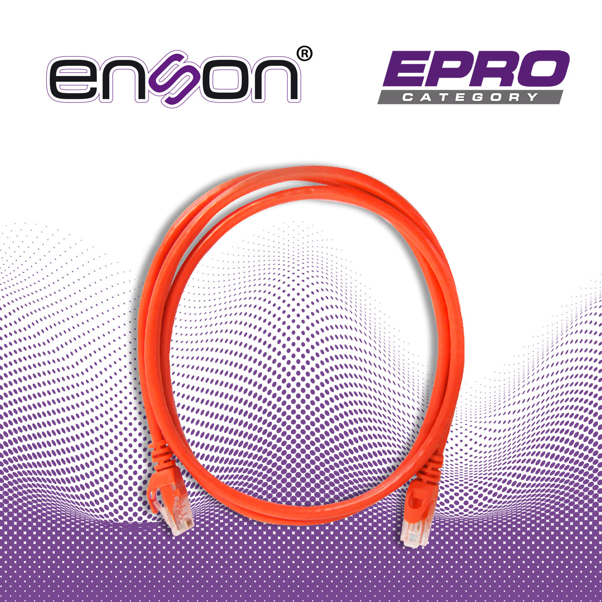 PATCHCORD UTP ENSON P6012O CAT6 120CM NARANJA SERIE EPRO 100-II 100 POR CIENTO COBRE PARA MEJOR IDENTIFICACION DE SOLUCI