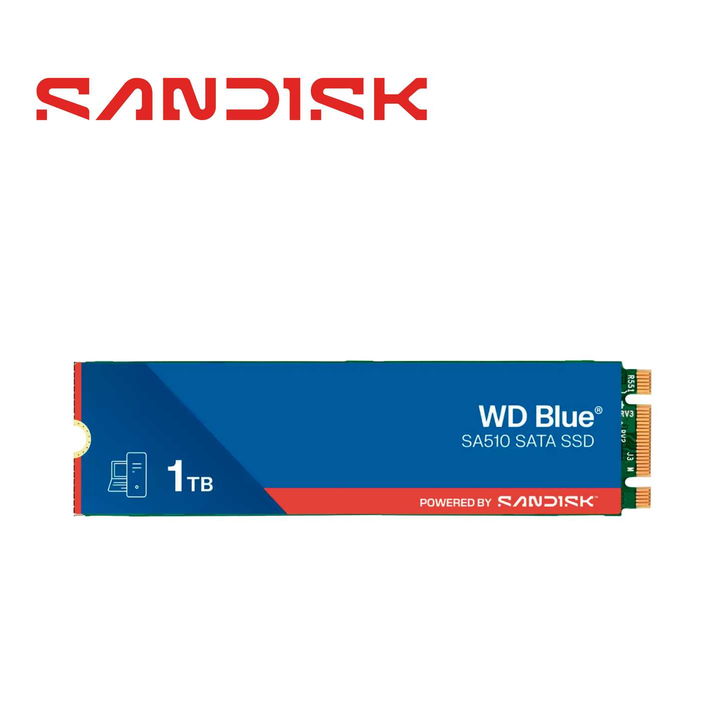 UNIDAD DE ESTADO SOLIDO SSD 1TB WESTERN DIGITAL WDS100T3B0B SERIE BLUE SATA III M.2 SA510 COMPATIBLE CON DVR MOVIL MERIV