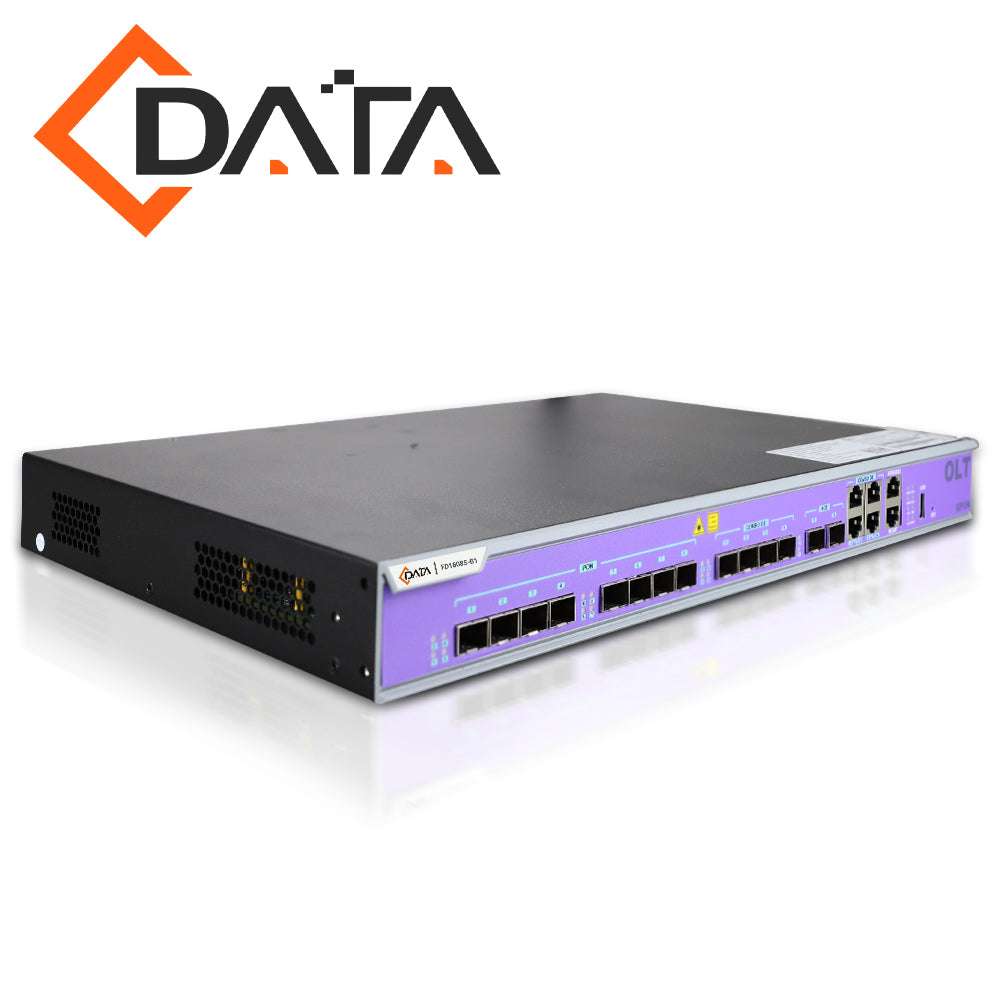 GPON OLT C-DATA FD1608S-B1 / 8 PUERTOS PON SFP SC-UPC / 4 PUERTOS COMBO RJ45 GIGABIT ETHERNET MAS 4 UPLINK SFP GIGABIT /