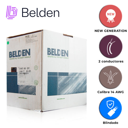 CABLE DE AUDIO COMERCIAL Y SEGURIDAD BELDEN 5100FE 008U1000 / INTERIOR / GRIS / 2 CONDUCTORES / MULTIFILAR / 14 AWG / FO