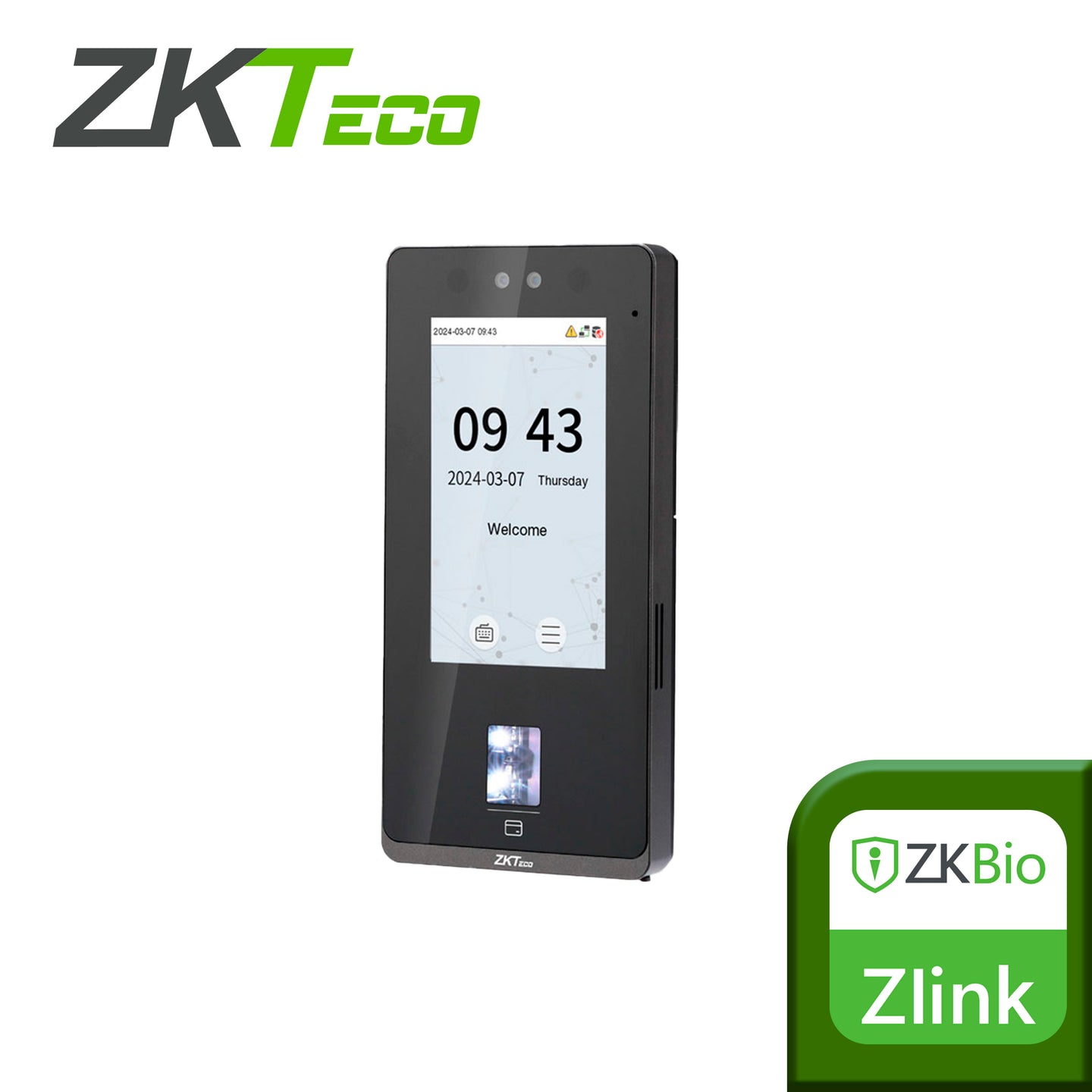 CONTROL DE ACCESO Y ASISTENCIA ZKTECO SENSEFACE 4A MULTIBIOMETRICO / 6,000 ROSTROS / 8,000 HUELLAS / 8,000 TARJETAS DE 1