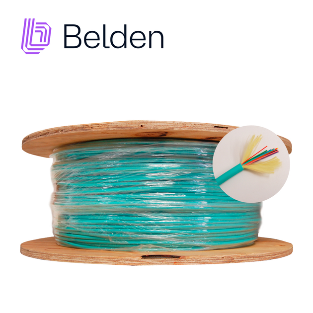 FIBRA OPTICA INTERIOR MULTIMODO BELDEN FI3D012R9 12HILOS OM3 1640FT 500 MTS COLOR AQUA EN CARRETE - DISPONIBLE EN CARRET