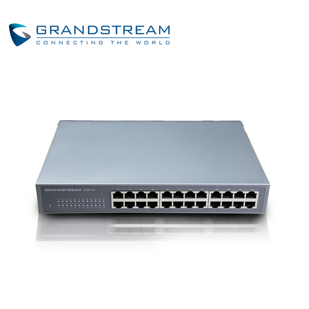 SWITCH NO ADMINISTRABLE GRANDSTREAM GWN7703 / 24 PUERTOS 10/100/1,000MBPS / MONTAJE ESCRITORIO/PARED / ALIMENTACION 100-
