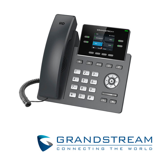 TELEFONO IP GRADO CARRIER GRANDSTREAM GRP2612P / 2 CUENTAS SIP / 4 LINEAS / 4 TECLAS MULTI FUNCION PANTALLA COLOR LCD TF