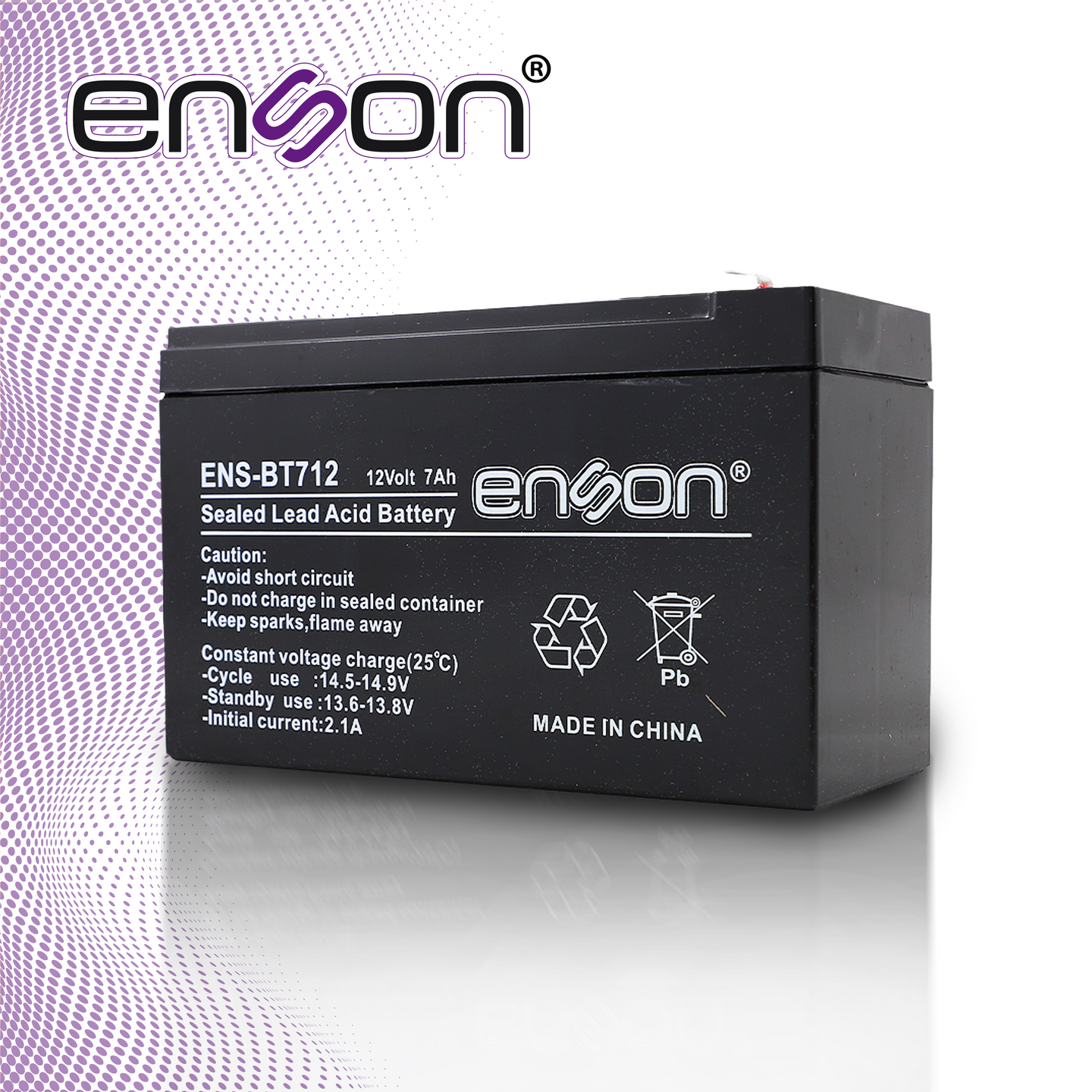 BATERIA DE RESPALDO ENSON ENS-BT712 12VDC 7A BASE PLOMO-ACIDO PARA FUENTES DE PODER Y SISTEMAS DE RESPALDO