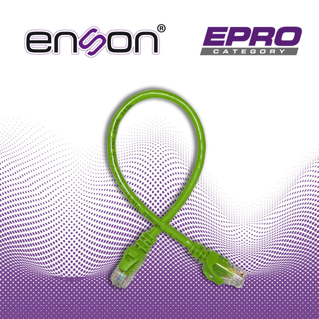 PATCHCORD UTP ENSON P6003E CAT6 30CM VERDE SERIE EPRO 100-II 100 POR CIENTO COBRE PARA MEJOR IDENTIFICACION DE SOLUCIONE