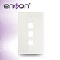 PLACA DE PARED (FACEPLATE) UNIVERSAL ENS-FP63 ENSON 3 PUERTOS ESTILO KEYCONNE...