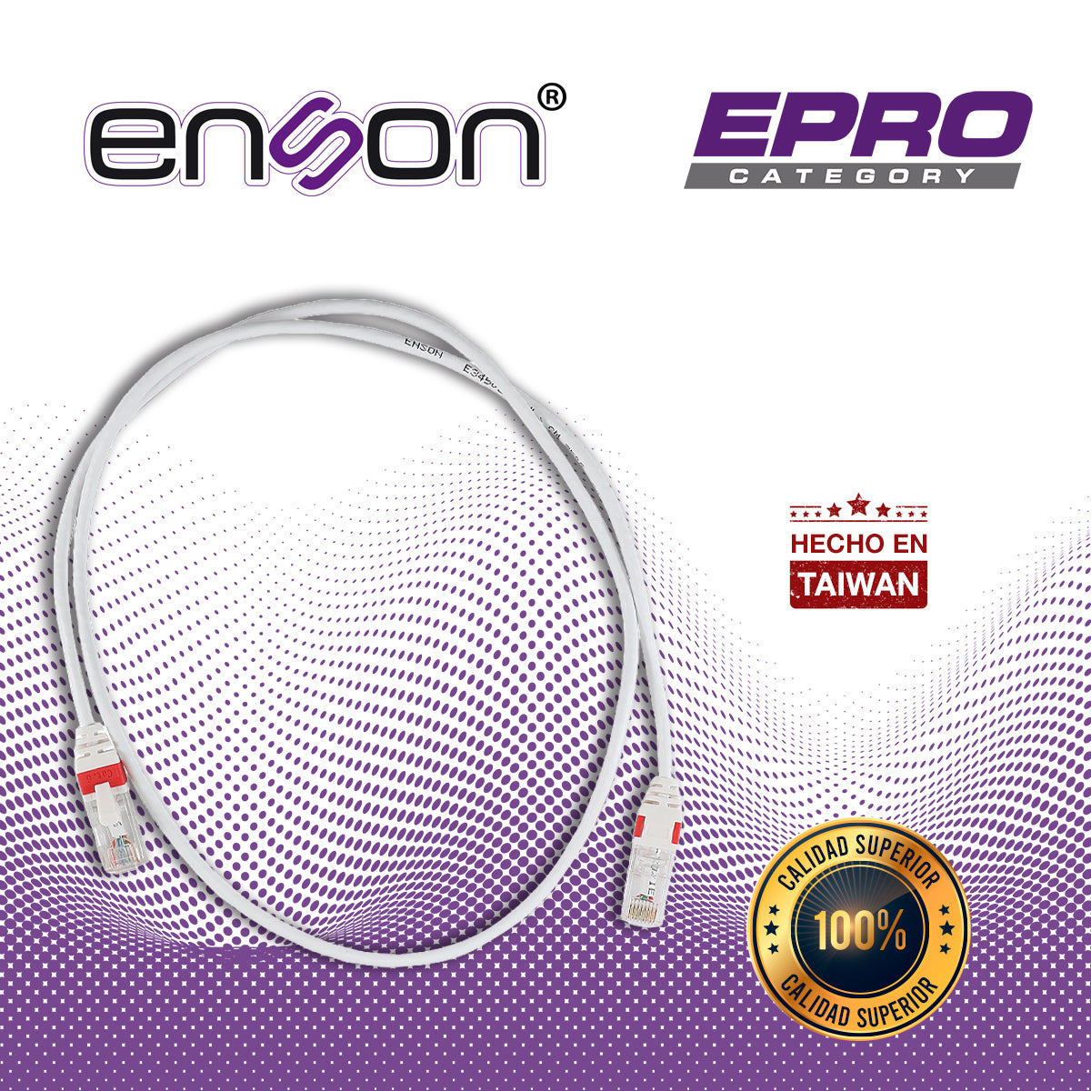 PATCHCORD RJ45 ENSON EPRO-6PC90-WH DE 90CM CAT6 COLOR BLANCO ULTRADELGADO IDEAL PARA TERMINADOS EN PATCHPANEL DE ALTA DE