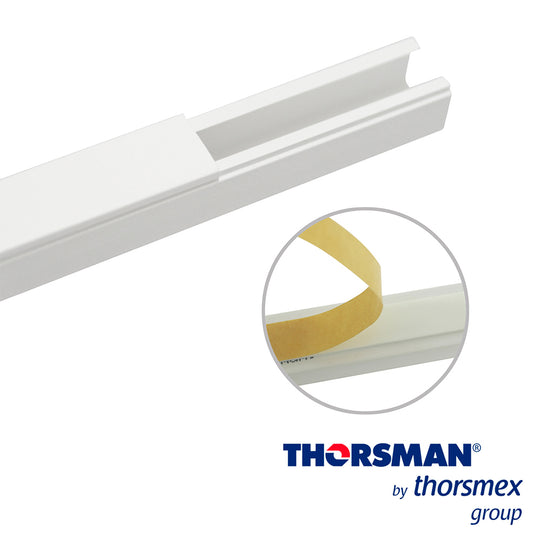 CANALETA THORSMAN TMK0812 5001-01252 PAQ. 4 PZA, 8 MM ALTO X 12 MM ANCHO - 1.10M LARGO, COLOR BLANCO, RESISTENCIA A LA H