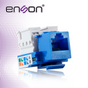 CONECTOR JACK ENSON ENS-JC5BL CAT5E COLOR AZUL A 90 GRADOS PONCHADO CON PINZA...