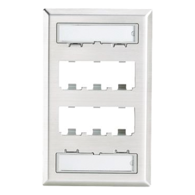 PANDUIT CFPL6SY - Placa de Pared Vertical / 6 Puertos Mini-Com / Acero Inoxidable Grado 304 / 69.8 x 114.3 mm / 2.75 x 4.5 in | SIERRA STORE