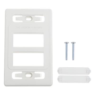 SIEMON MX-FP-S-06-02B - Placa de pared modular MAX, de 6 salidas, color blanco, versión bulk (Sin Empaque Individual) | SIERRA STORE