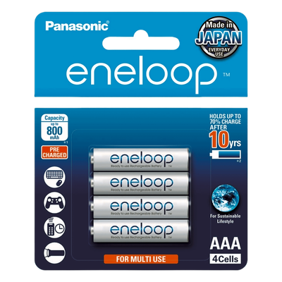 Batería Recargable AAA / Ni-MH 800 mAh / 1.2V / 2100 Ciclos / Baja Autodescarga 10 Años | SIERRA STORE