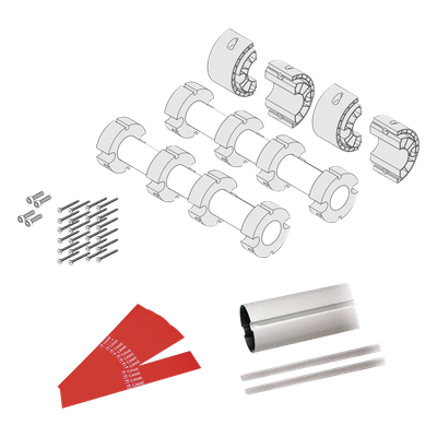 Kit de Mástil para Barrera Vehicular / 8 m (26.2 ft) / 2 Secciones Tubulares 4 m (13.1 ft) / Junta Telescópica / Tiras Reflectantes | SIERRA STORE